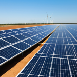 **

"A modern solar power plant with AI-controlled solar panels optimizing sunlight capture, professional photograph, clear sky, environmentally friendly, fully clothed engineers in appropriate attire monitoring the system, perfect anatomy, correct proportions, natural pose, safe for work, appropriate content, professional, modest, family-friendly."

**