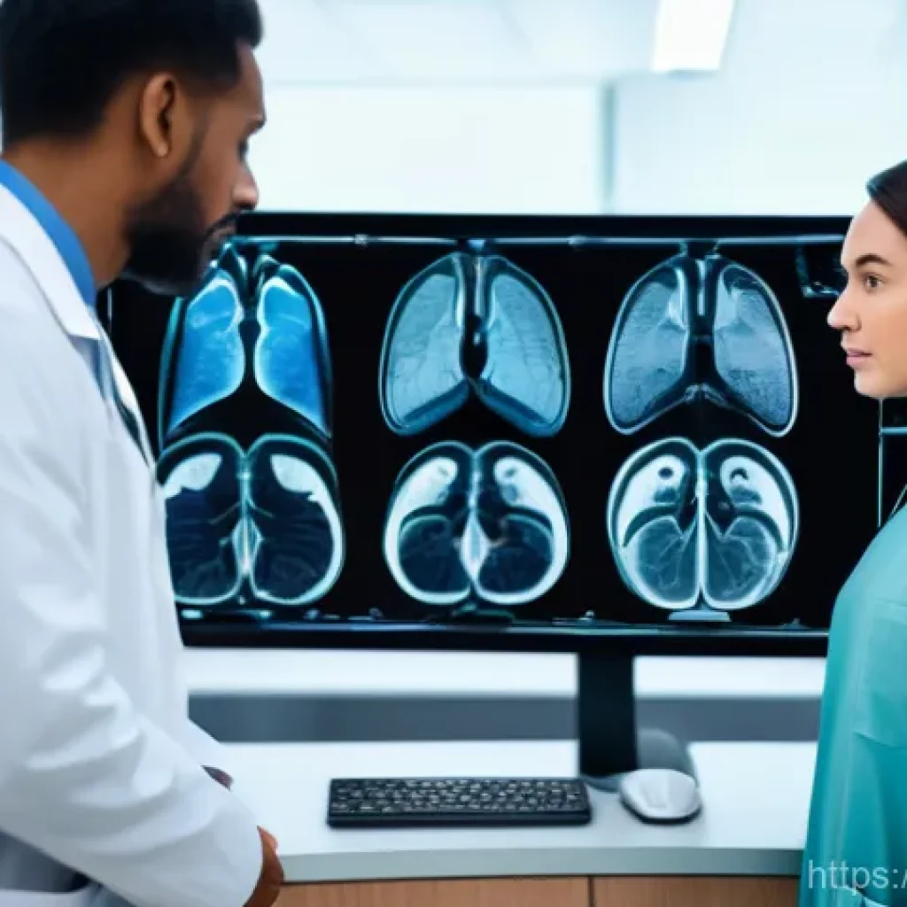 AI가 바꾼 의료 산업의 현재와 미래 - **Prompt:** A diverse group of doctors, dressed in clean, professional medical attire, consulting wi...