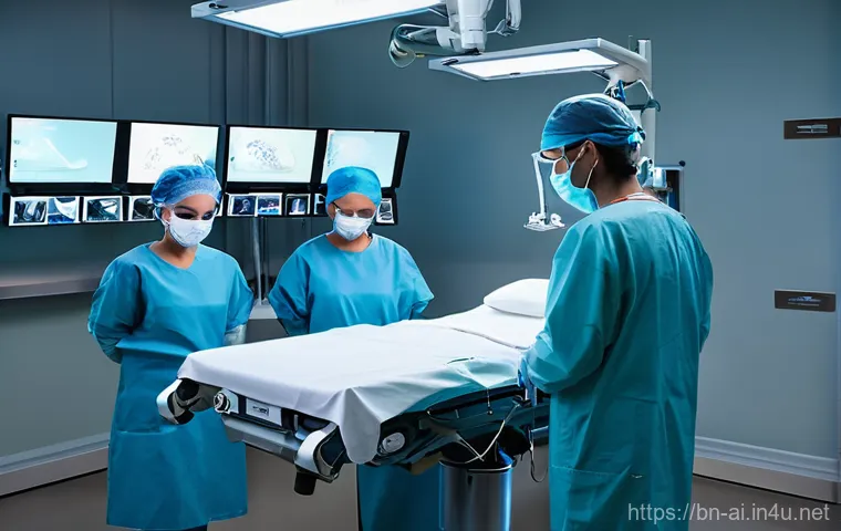 AI가 바꾼 의료 산업의 현재와 미래 - **Prompt:** A diverse group of doctors, dressed in clean, professional medical attire, consulting wi...